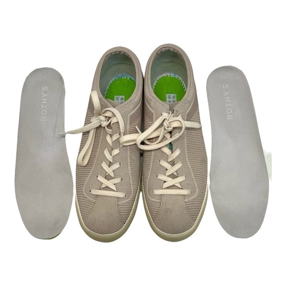 Rothy’s The Lace Up Tan Cream Casual Sneakers Women’s 10 - Picture 12 of 14